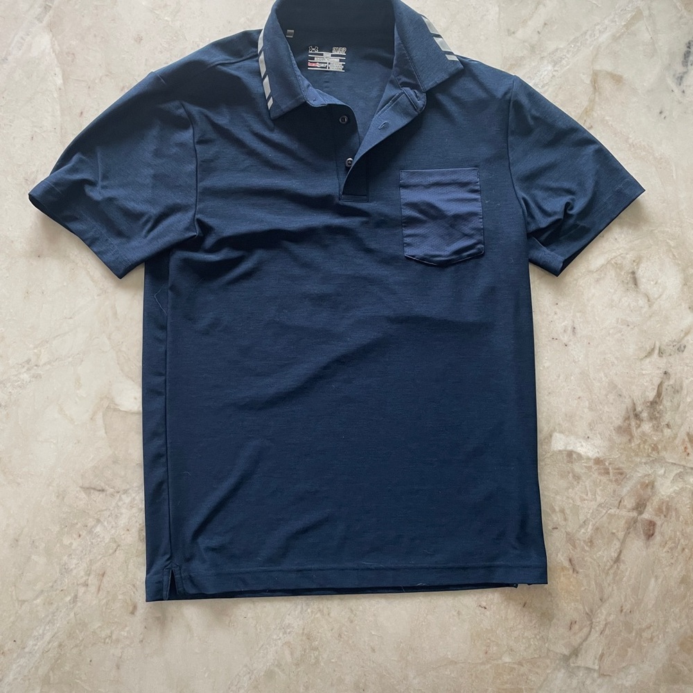 Under Armour Blue Polo Shirt Short Sleeve